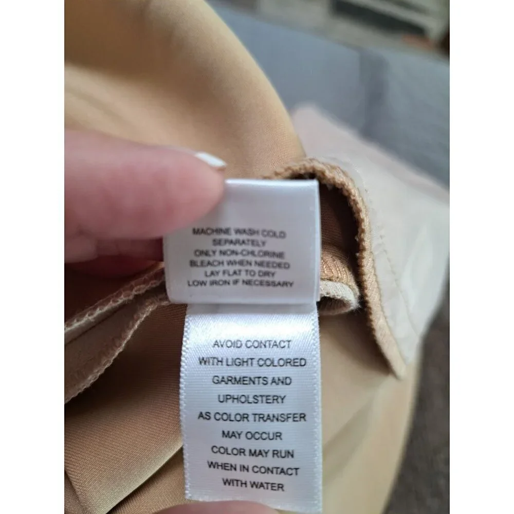 Marc New York Beige Suede Long Shirt Jacket With Button-Front Size XS - Picture 5 of 12